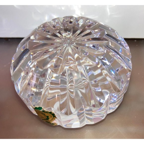 *Waterford Round Cut Clear Crystal Faceted Paperweight - Picture 6 of 10